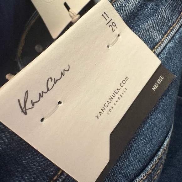 Kancan NWT Dark Wash Mid Rise Boot Cut Flare Distressed 11 / 29 - Picture 5 of 9